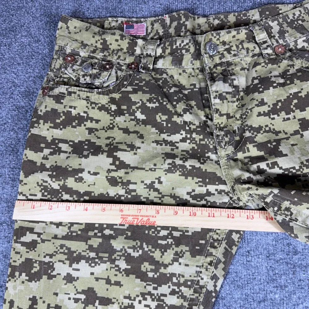True Religion Joey Super T Mens 38 Digital Camo Flare Jeans Made in USA Rare